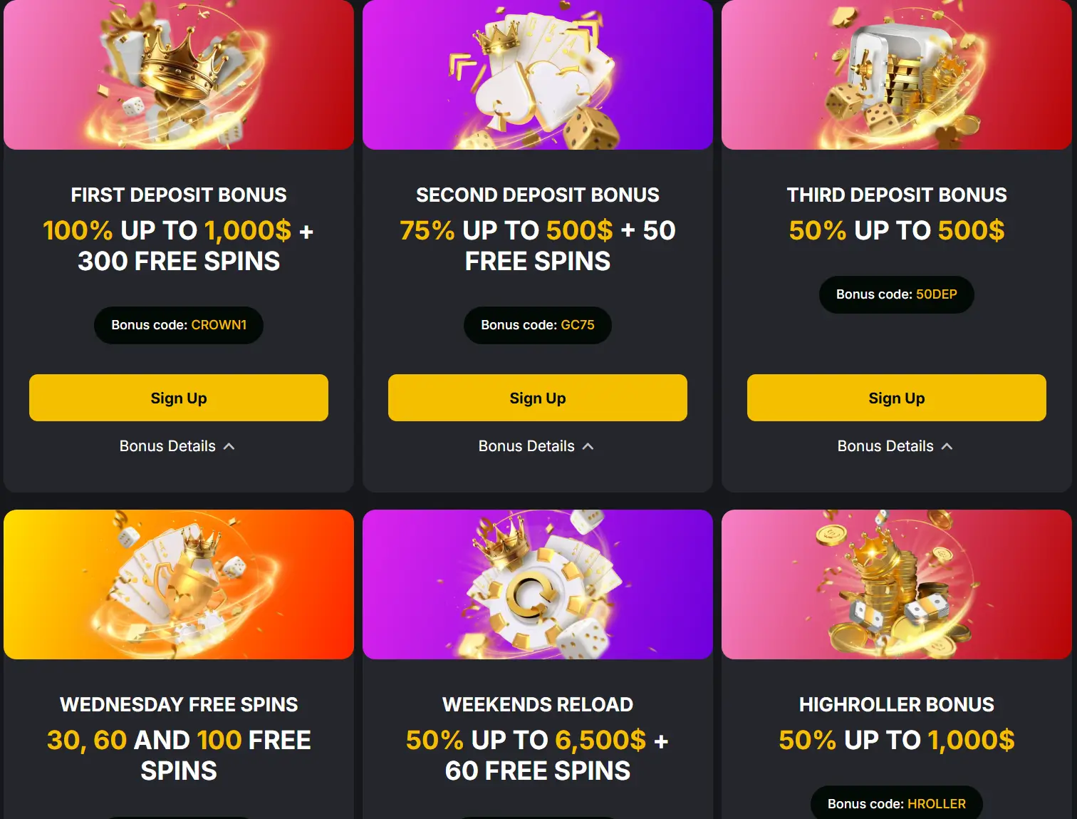 Golden Crown casino bonus
